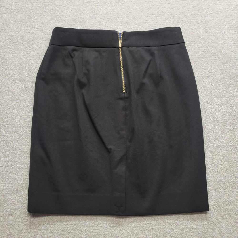 Banana Republic Women’s Size 6 Black Pencil Skirt Gold Zip Pockets Career